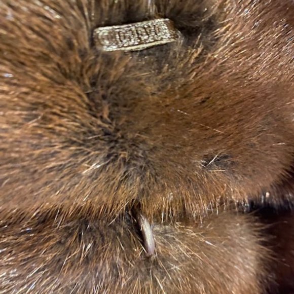 Jean Claude Jitrois Genuine Mink  Fur Coat Medium Length Dark Brown Size XL US/4 - Picture 13 of 16